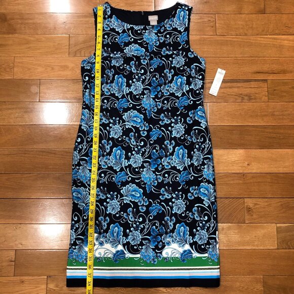 NEW Chico’s Sleeveless Shift Ponte Classic Navy Boatneck Dress Size 1 (US 8) - Picture 10 of 12